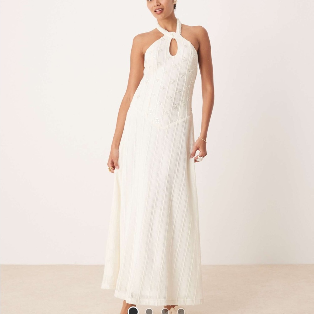 Drop hem embellished dress